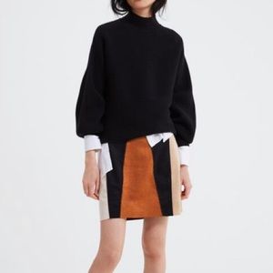 ZARA FAUX SUEDE MINI SKIRT